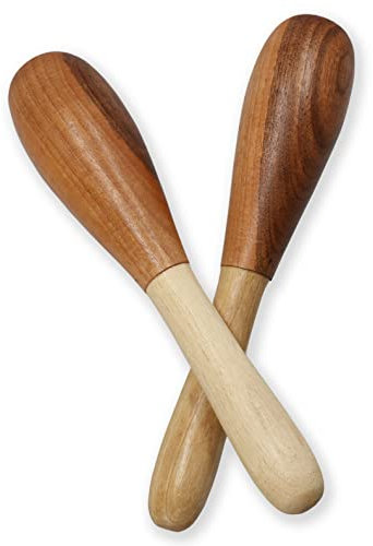 Lantelme 2 Stück Holz Klangstäbe aus Nussbaum Set Klanghölzer Claves Musikinstrument Schlaginstrumente 8722