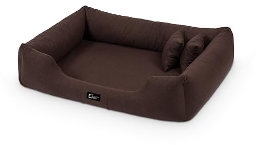 exclusive BED Orthopädisches Hundebett Bruno Grosse Mittelgroße Kleine Hunde - Hundekissen Hundematte aus Aura-Stoff - Memory Foam Kuschelig Langlebig Abriebfest Reißfest (XL, Braun)