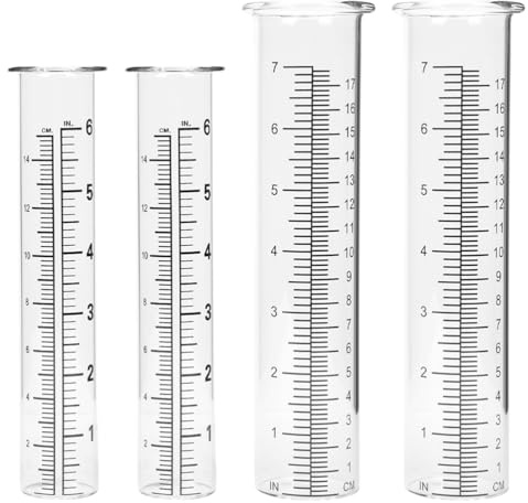 DOITOOL Ersatzglas Für Regenmesser 4 X Regenmesser Für Außenbereich Regenmesser-Ersatzrohr Für Garten Im Freien (6 Zoll 7 Zoll) Regenmesser Ersatzglas Regenmesser für den Garten