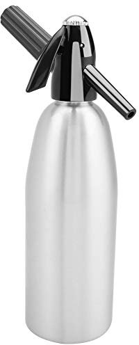 OKJHFD Soda Maker, Alloy Soda Bottle, Portable Siphon Carbonated Seltzer Water Maker(Silver)