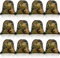 Tondiamo 12 Stück Camo Tasche Kordelzug Rucksack Camouflage Kordelzug Taschen Armee Cinch-Tasche Camo Polyester Pack Bulk Woodland Bag, Camouflage, 9.8 x 11.8 Inch