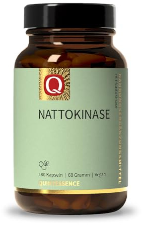 Nattokinase, 180 Kapseln, Hochdosiert mit 100 mg (2.000 FU), Quintessence