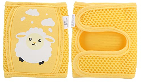 Baby-Knieschützer, Rutschfeste Unisex-Baby-Knieschützer Zum Krabbeln (gelbe Schafe)