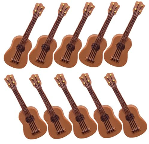 ibasenice Miniatur Gitarre Modell Kleiner Gitarrenstatue 25 Stück Harz Kleiner Gitarre für Puppenhaus Fotografie Requisiten Miniatur Puppenhausinstrumente