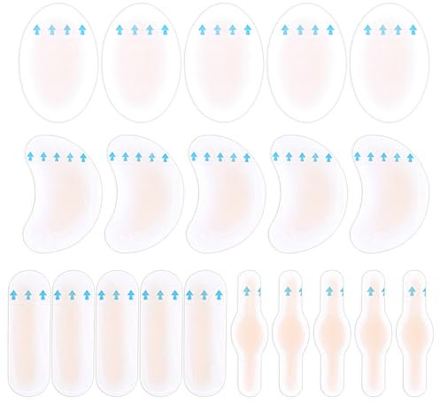 AHQiZFX 20 Stück Blasenpflaster Gel,Wasserdicht Gel Pflaster,Ferse Blasenpflaster,Hydrokolloid Pflaster,Blister Pads Gel Pflaster,Linderung von Reibungsschmerzen Finger Zehen Vorfuß Ferse-4 Größen