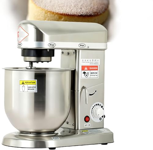 Robot da cucina elettrico, robot da cucina multifunzionale, robot da cucina con testa inclinabile, robot da cucina elettrico con gancio per impastare, frusta a filo e sbattitore,Metallic-B(7L)