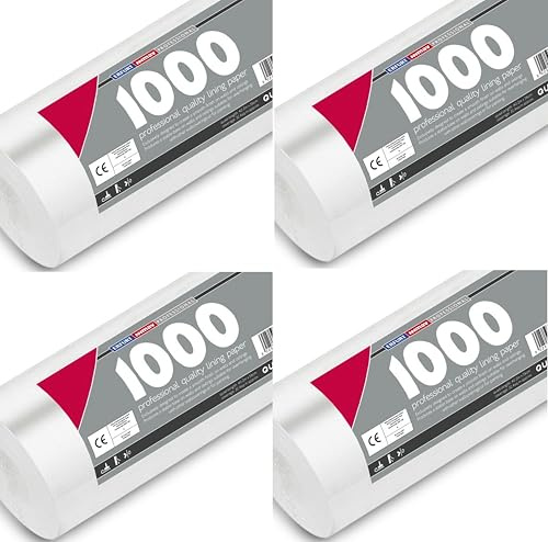 Shop4allsorts 4 x Erfurt 1000 Grade Professional Wall Lining Paper Roll 10M x 53cm 5.3sqm Coverage Per Roll