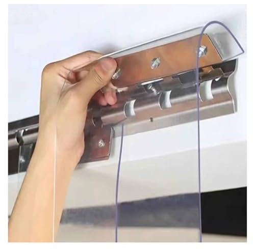 DTVEW Transparenter PVC-Streifen-Türvorhang 1,3mm Wasserdichter Türvorhang, Trennvorhang Aus Vinyl für Gewächshäuser(1.65x2.5m)