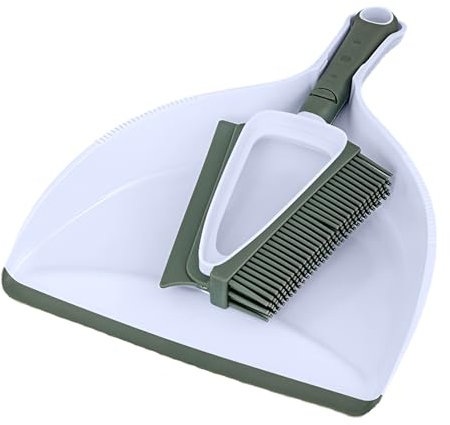 2 in 1 Soft Brush/Schrubberbürste mit Kehrschaufel Set, Tragbares Tischbürstenset mit extra Borsten zum Reinigen von Ecken, Handfeger und Kehrschaufel