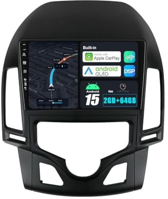 BXLIYER Android 15 IPS Autoradio pour Hyundai-H I30 (2006-2011) - 2G+64G - sans Fil Carplay + Android Auto - Caméra arrière - 2 Din IPS 9 Pouce - Dab Volant Bluetooth DSP Dual-Band WLAN Fast-Boot