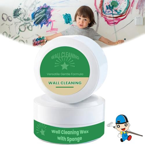 Versatile Gentle Formula Wall Cleaning Wax with Sponge, Multi-Purpose Wall Cleaning & Conditioning Cream, Natural All Purpose Cleaning Power Paste (1 Pc)