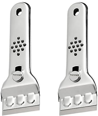 GETAJGHSD 2stücke Edelstahl Boden Und -schaber Multifunktionale Reinigungsschaber Für Fliesen Und Böden Flexibles Design Ergonomischer Griff Für Präzises Schaben