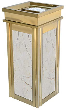 PZOFERLIN Papelera exterior de acero inoxidable Contenedor de basura de acero inoxidable con columna de humo for interiores y exteriores, ideal for restaurantes y calles.(B)