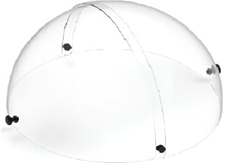 Cupola Rotonda Copri Dolci Ø 41 cm vetrina coperchio Trasparente Doppia Apertura con Pomelli Neri Elegante per Buffet Bar Hotel B&B Alta 23 cm BPA Free Made in Italy