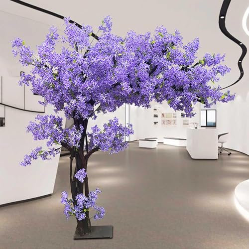 Árbol de cerezo artificial, árbol artificial de flor de melocotón de simulación roja, árbol de deseos falsos de cerezo, decoración grande para interiores y exteriores para exposiciones y compras