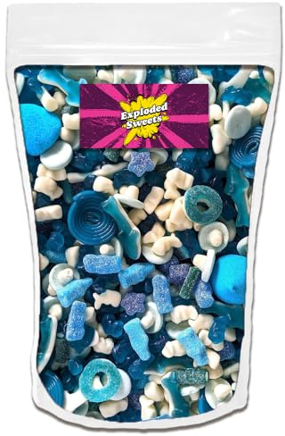 800g Jelly Mixes | Exploded Sweets | Fizzy, Gummy, Tangy, Blue, Pink (Blue)