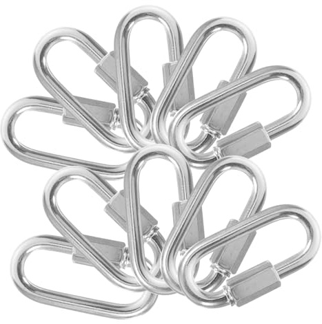 Gatuida 10 pièces Manilles Galvanisé Connecteurs pour Chaînes Fixation Sécurisée pour Hamacs Balancelles et Escalade