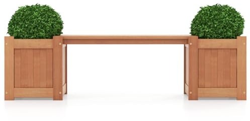 Bancos de jardín de madera con macetas integradas, asientos elegantes al aire libre para patio, terraza o jardín, perfectos para flores y plantas, diseño duradero y ecológico