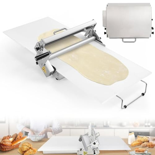 sfogliatrice pasticceria, Macchina per La Stesura Manuale Della Pasta, Acciaio Inossidabile, Con Maniglia a Rullo a 360°, Spessore Di Pressatura Regolabile Da 0 a 25,0 Mm, Per Pasta Sfoglia 300