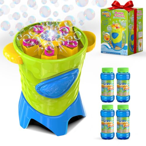 Elektrische Seifenblasenmaschine Kinder Tiny Typhoon Seifenblasenpistole | 4 × 56 ml seifenblasen,Automatische Blasenmacher für Outdoor Party Hochzeit Bubble Machine Geschenk für Kinder ab 3 Jahre