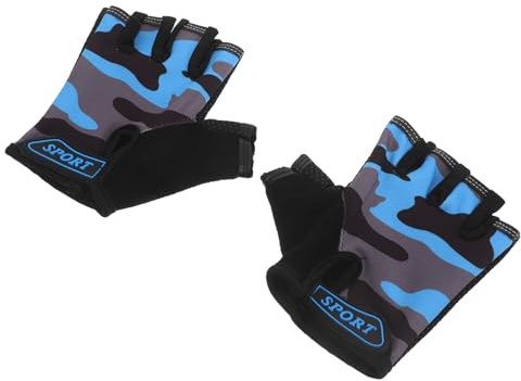 ifundom Guanti Sportivi a Mezze Dita per Polso Regolabile Guanti da Ciclismo Antiscivolo Mimetici Traspiranti Ammortizzanti per Bici Skateboard e Monopattino Outdoor