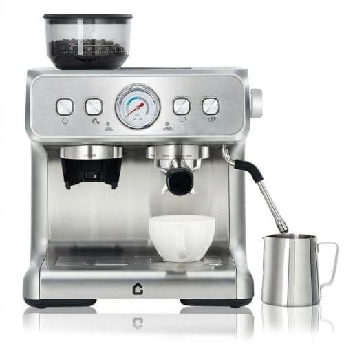 Macchina Espresso Semiautomatica Con 20 Bar, Macinino Con 30 Impostazioni, Ugello Vapore, Serbatoio da 2,8 litri, Riscaldamento Rapido E Manometro Caffè Professionale A Casa Tua