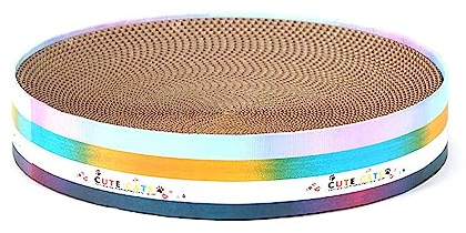 Elnwnnkc Almohadilla de cartón para rascar Gatos, Almohadilla para rascar Redonda para salón y Cama, rascador para Gatos, Alfombrilla para rascar y rascar la Cama