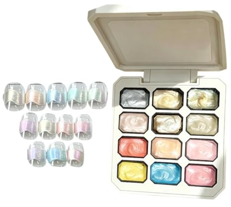 Gel À Peindre Palette De 12 Couleurs À L'Effet Soyeux Satiné Manucure Par