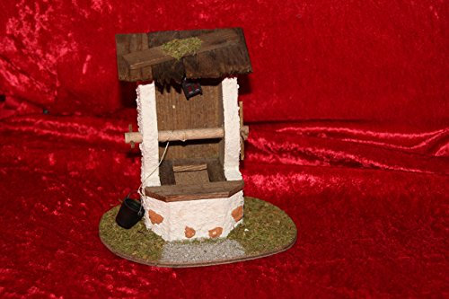 Krippen Zubehör, Brunnen mit Holzdach und Laterne, 3,5 V, 8x8x14 cm