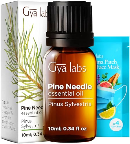 Gya Labs Pine Needle Essential Oil - 10ml - Pure Pine Needle Oil for Diffuser, Massage, Hair, Skin, Aromatherapy, Soap & Candle Making Scents