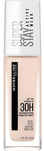 Maybelline Super Stay Full Coverage Liquid Foundation Active Wear Makeup, Up to 30Hr Wear, Transfer, Sweat & Water Resistant, Matte Finish, Fair Ivory, 1 Count
