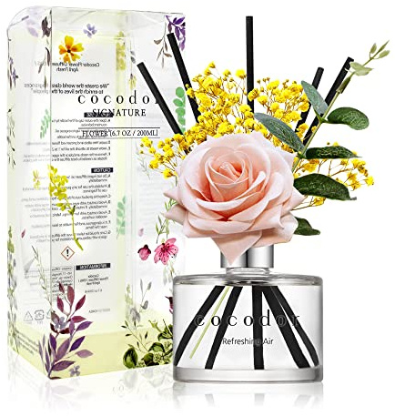 COCODOR Rose Reed Diffuser Set / 200ml / Refreshing Air/Scent Diffuser with Sticks Home Fragrance