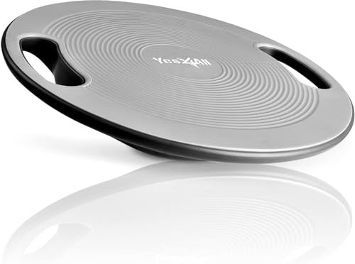 Yes4All T3VS Plastic Wobble Balance Board, 40 cm Surface Balance Board for Standing, Core Training, Gym Home Workout (Silver)