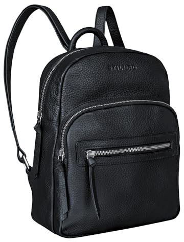 STILORD Damen-Rucksack aus Leder schwarz - Vintage Frauen-Rucksack - Kleine Tasche aus Echtleder - Handtasche Alba