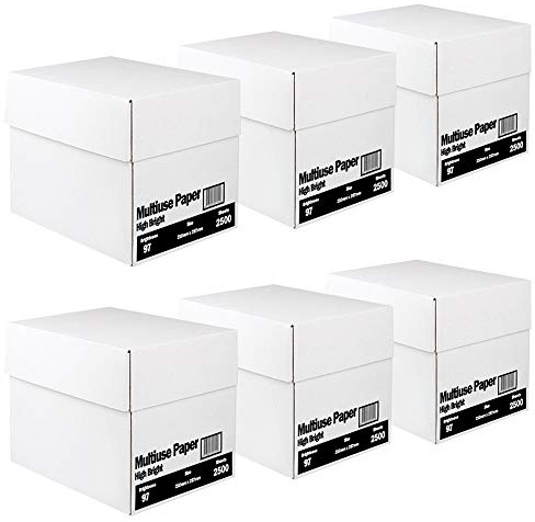 Papier A4 pour bureau, Feuille Imprimante, Format A4, 75 g, Lot de 30 Rames de 500 Feuilles