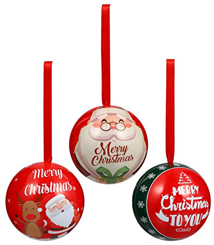 TOYANDONA 3St. Weihnachtskugeln zum Befüllen Christbaumkugeln Rentier Schloss Muster Süßigkeiten Box Kunststoffkugeln Dekokugel Christbaumschmuck für Weihnachten Party Dekoration Ornament