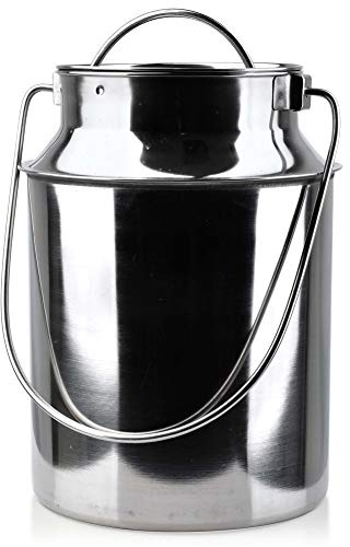 ORION Milchkanne 7,5L - Milchkännchen Edelstahl mit Steckdeckel und Tragebügel Transportkanne - Milk jug - Pitcher - Kanne - Milchschaum kännchen