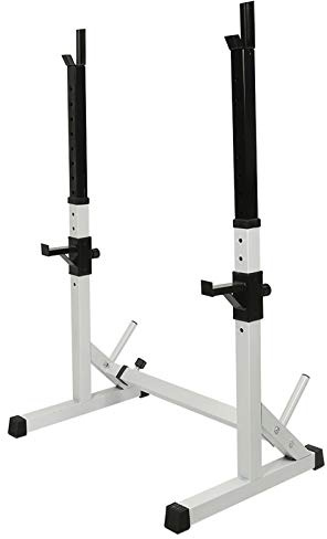 meihe Rack de Musculation,Poids-Cage de Squat Supports de Squat Réglable pour la Salle de Sport (73-105 * 54 * 80-150cm-blanche)