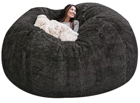 Bean Bag,Big Huge Giant Bean Bag Chair for Adults, (No Filler) Bean Bag Chair for Adults Kids Comfy Fluffy Giant Round Beanbag Lazy Sofa Cover- Machine Washable Covers, Double Stitched Seams