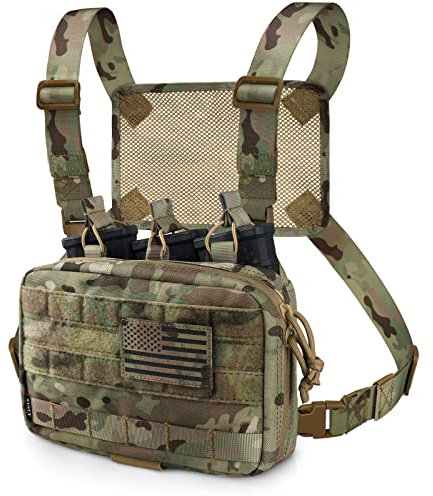 WYNEX Taktische Mag Admin-Tasche, Molle Utility Tool Pouch Medical EMT Organizer mit Triple Stacker Magazine Halter für M4 M16 Patch enthalten