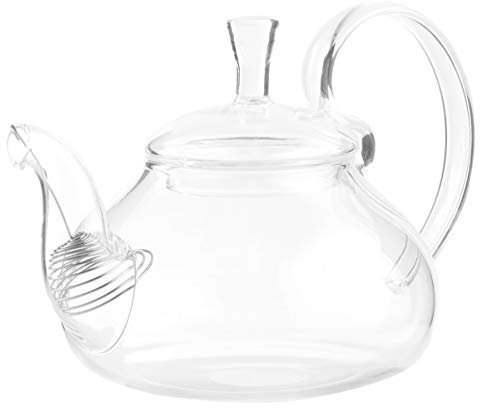 BRALF Glass Teapot 600ml Teapot Glass Pitcher Clear Crystal Teapot with Raised Handle Transparent Tea Ware for Blooming Loose Leaf Carafe