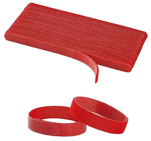 50PCS Reusable Cable Ties, Adjustable Cable Ties, Fastening Cable Ties, Microfiber Cloth Used for Computer Link Cable Cord Management, USB Cable Cable Ties, Cord Holder (Red)