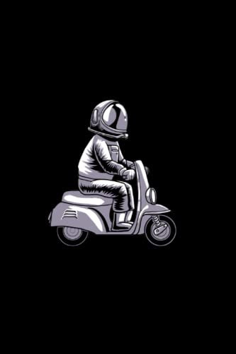 Moped Astronaut Motorbike - Scooter Bike Notebook: Dotted Lined Scooter Bike Journal