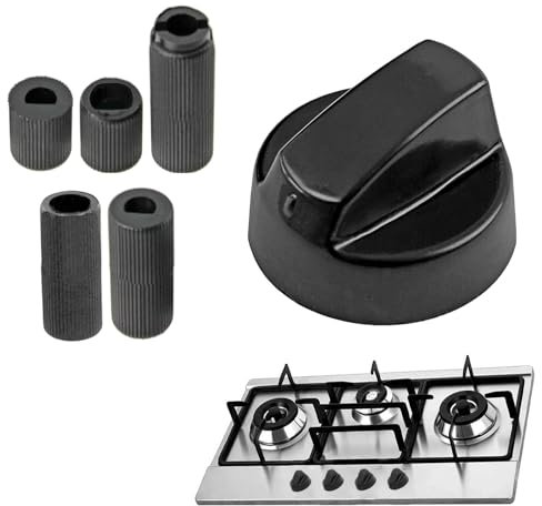 Bouton Plaque de Cuisson, Boutons de Commande Universels, Boutons de Réglage Universels, Bouton de Cuisinière, Bouton pour Réchaud à Gaz, pour Cuisine Cuisinière Réchaud à Gaz Four de Cuisson, Noir