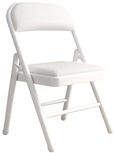 Chaises pliante Chaises Rembourrées Pliantes Président De Conférence De Formation De Bureau, Chaise Dinante Se Pliante De Ménage, Chaise À Dossier De Dortoir Légère ( Color : blanc , S : 45*45*79cm )