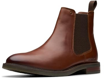Clarks Collection Men's Jaxen Easy Chelsea Boot, Tan Leather, 11.5 Medium US