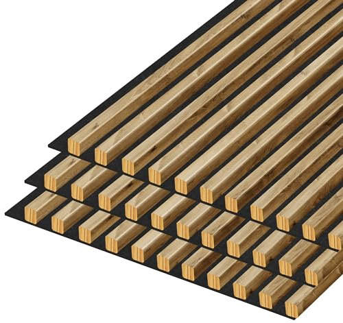 Filz-Lamellen-Set für individuelle Raumgestaltung, 20x20 mm, 11 Stück, Breite 45,3 cm, Länge 275 cm Holzpaneele, wandpaneele, holzoptik, lamellenwand