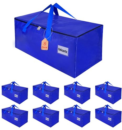 ZFWDSY Lot de 8 Sacs de Déménagement,93L Boite Rangement Vetement Couettes, Alternative aux Cartons Déménagement Sac de rangement Sac Rangement Vêtements grand