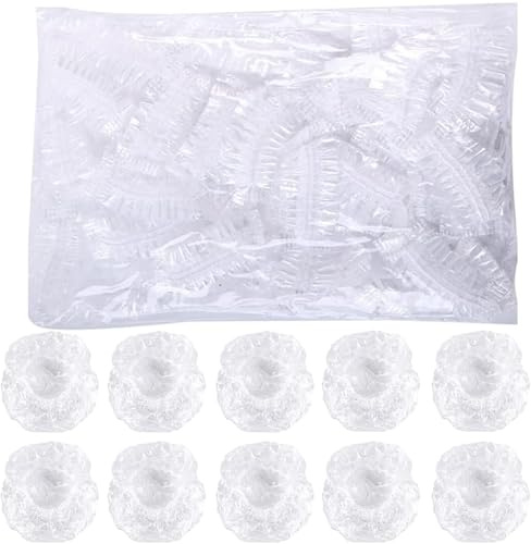 Xrten 200 Piezas Protector Oidos Ducha, Funda Orejas Plastico, Cubierta Protectora de Oreja, Orejeras Impermeable Ducha, para Color del Cabello, SPA, Peluquería (Transparente)