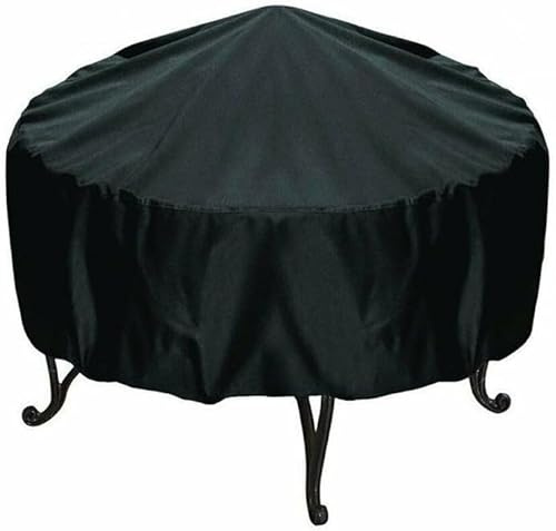 YUETTYY Runde Grillabdeckung, runde Feuerschalenabdeckung, wasserdichte Feuerschalenabdeckung, Outdoor-Schüssel-Tischabdeckung, runde Feuerschalenabdeckung für Garten-Feuerstelle (120 x 20 cm)